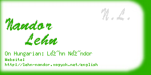 nandor lehn business card